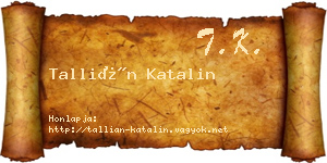 Tallián Katalin névjegykártya