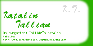 katalin tallian business card